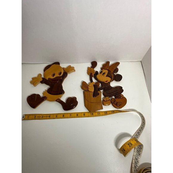 Pair of Disney Minnie Mouse Playing Instrument, Donald Duck Dancing, Wood Intars - Picture 4 of 16